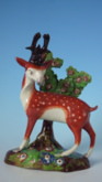 Pearlware Staffordshire stag figure with bocage