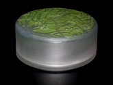 René Lalique Green stained Glass 'Gui ' Round box