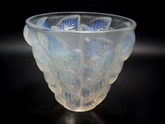 René Lalique Opalescent blue stained Glass Moissac vase