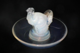 René Lalique Opalescent Glass 'Dindon (Turkey)' Ashtray