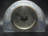 René Lalique Blue stained Glass 'Moineaux' Clock