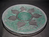 René Lalique Clear with green staining Glass 'Vases No. 2' plate