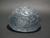 René Lalique Frosted with blue staining Glass 'Dinard' Box