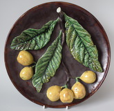 Avelino Soares Majolica Palissy loquots wall plate