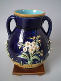 Minton Majolica two handled floral vase