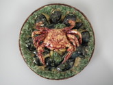 JFS Majolica Palissy crab&mussels wall plate