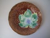 Majolica grape & strawberry plate