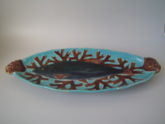 Large majolica two handled fish platter