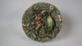 Cunha Majolica Palissy insect, lizard & moth plate