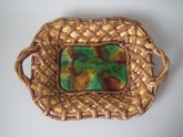 Majolica basketweave platter