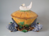 Minton Majolica pigeon pie tureen & cover