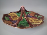 Wedgwood Majolica grape & strawberry leaf basket