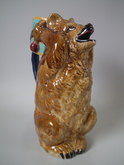 Holdcroft Majolica bear & drum pitcher