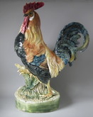 Large Majolica Cockerel/Rooster stick stand