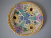 Samuel Lear Majolica sunflower & citrus slice plate