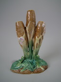 George Jones Majolica bullrush spill vase