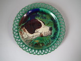 Rare Wedgwood Majolica hound plate