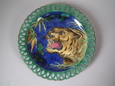 Rare Wedgwood Majolica tiger plate