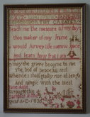 1830 Woolwork Sampler by Jane Auld