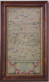 1709 Silkwork Verse Sampler by Priscilla Freame