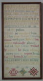 Antique Sampler, 1753 Verse Sampler by Susanna Barkas