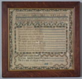 Antique Sampler, 1818 Verse Sampler by Mary Simpson Whitehead