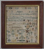 Small 1760 School Sampler by Ann Cartledge