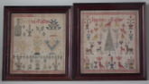 Antique Sampler, Pair 1830 Samplers by Joanna Ridley