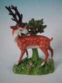 Staffordshire Pearlware standing stag with bocage