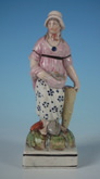 Staffordshire Pearlware fisherwoman figure