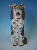 Staffordshire black&white spaniel pitcher