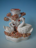 Staffordshire swan&cygnet spill vase