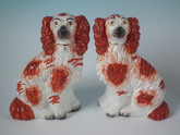 Pair Staffordshire russet no.4 spaniels