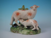 Staffordshire Pearlware ewe & lamb figure
