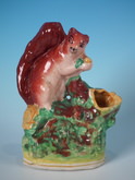 Kent Staffordshire squirrel spill vase