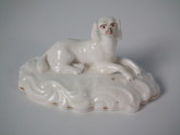 Miniature Staffordshire recumbent spaniel figure