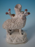 Staffordshire sheep spill vase