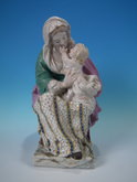 Large Staffordshire Pearlware Madonna & child figure