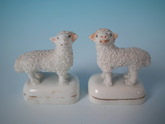 Miniature Pair Staffordshire sheep figures