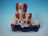 Staffordshire Spaniel family inkwell