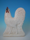 Staffordshire white cockerel/rooster figure