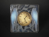 René Lalique Clear & Opalescent Glass 'Inseparables' Clock