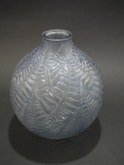 René Lalique Clear & frosted with blue staining Glass 'Espalion' Vase