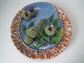Large Elias Majolica Palissy Sweet Chestnut wall plate