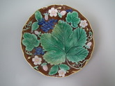 Majolica grape & strawberry plate