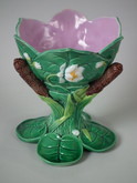George Jones Majolica lily sweetmeat dish