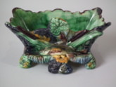 Thomas Sergent Small Majolica Palissy Fish planter