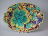 Samuel Alcock Majolica grape&strawberry platter