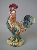 French Majolica cockerel vase