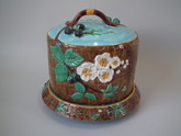 Holdcroft Majolica Blackberry cheese dome and stand